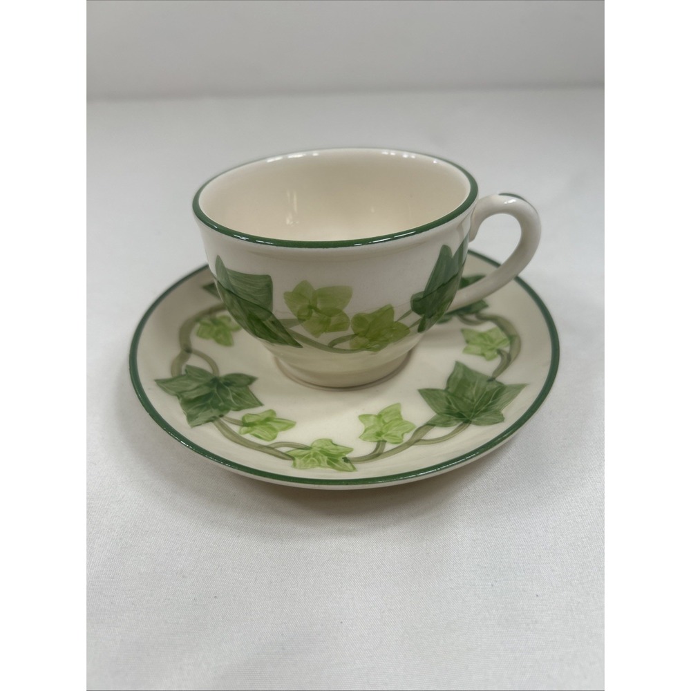 Vintage Franciscan Ivy Footed Cup & Saucer Made in California